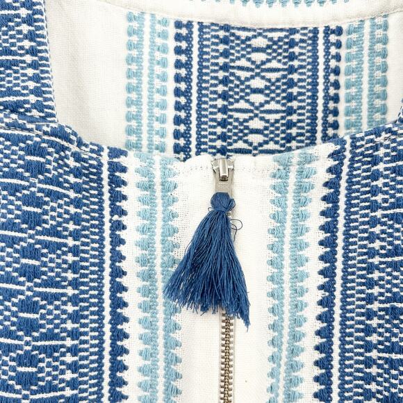 Saylor Boho Coastal Mazzy Tassel Woven Embroidered Sleeveless Romper Size S - Picture 10 of 13